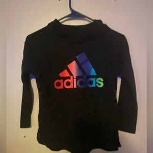 Adidas Girls Black long sleeve shirt with hood! Medium(10-12)